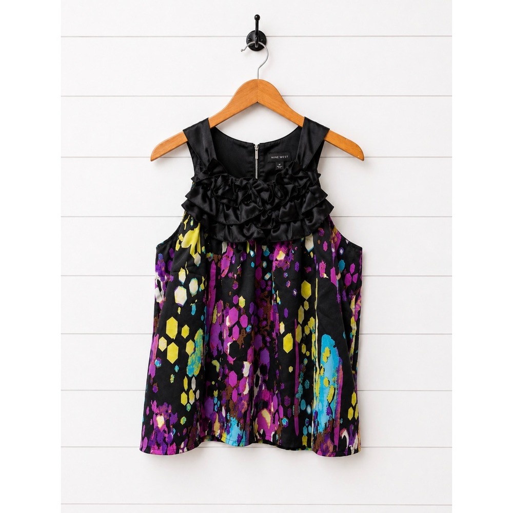 Women's NINE WEST Multicolor Sleeveless Blouse Size 6